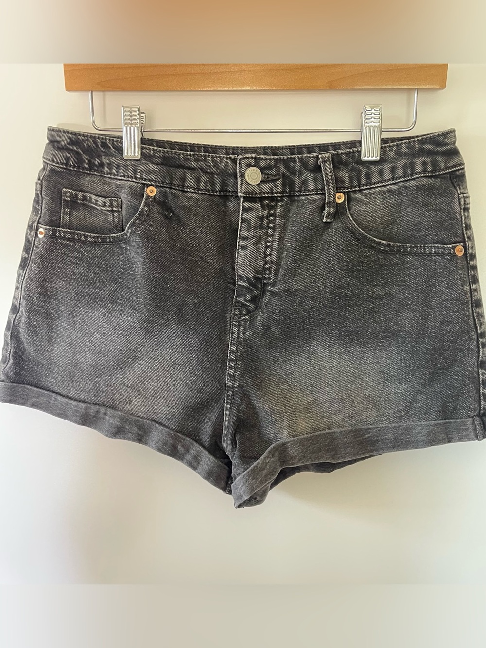 wild fable Washed Black High-Rise Denim Shorts